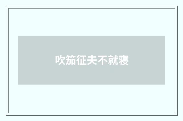 吹笳征夫不就寝