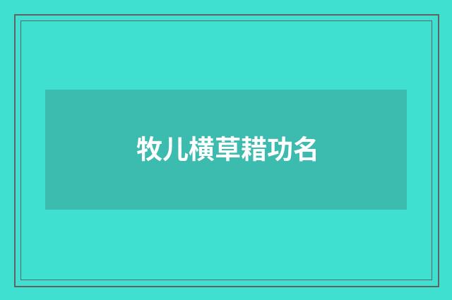 牧儿横草耤功名