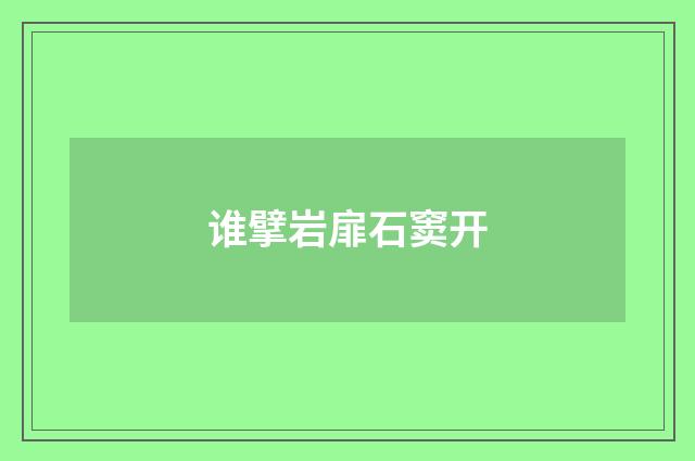 谁擘岩扉石窦开