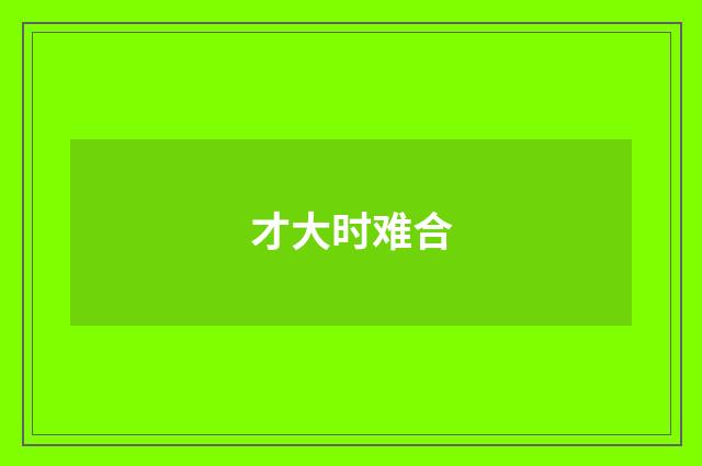 才大时难合