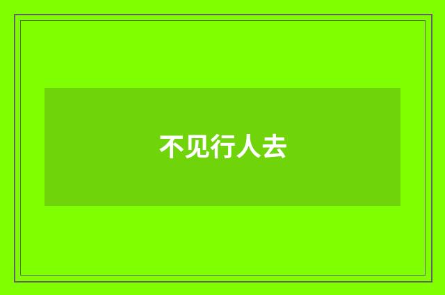 不见行人去