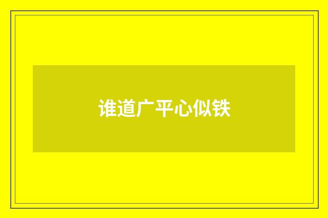 谁道广平心似铁