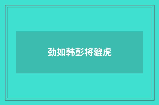劲如韩彭将貔虎