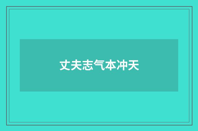 丈夫志气本冲天
