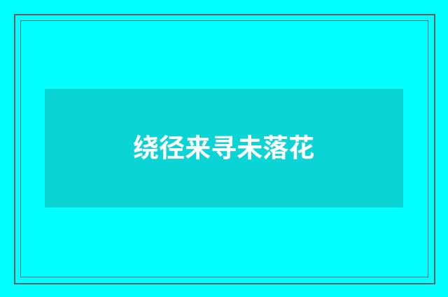 绕径来寻未落花