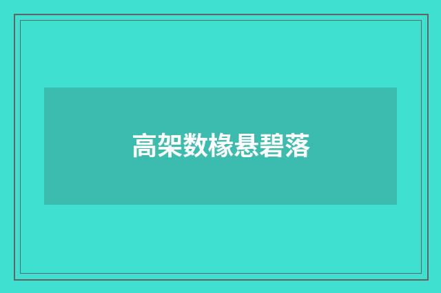 高架数椽悬碧落