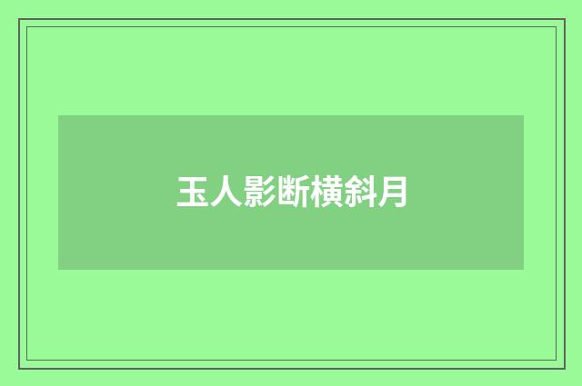 玉人影断横斜月
