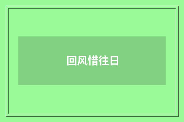 回风惜往日