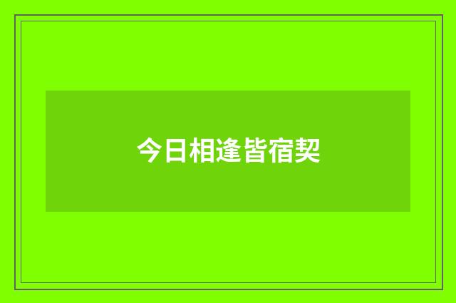 今日相逢皆宿契