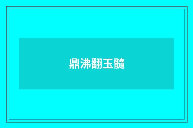 鼎沸翻玉髓