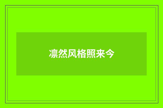 凛然风格照来今
