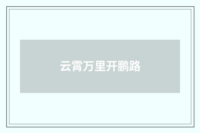 云霄万里开鹏路