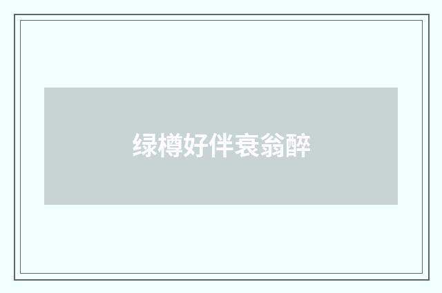 绿樽好伴衰翁醉