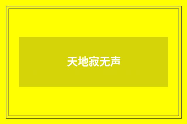 天地寂无声