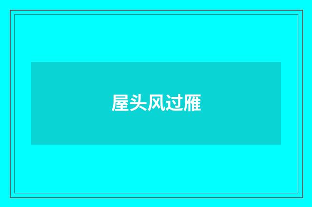 屋头风过雁