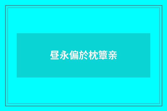 昼永偏於枕簟亲