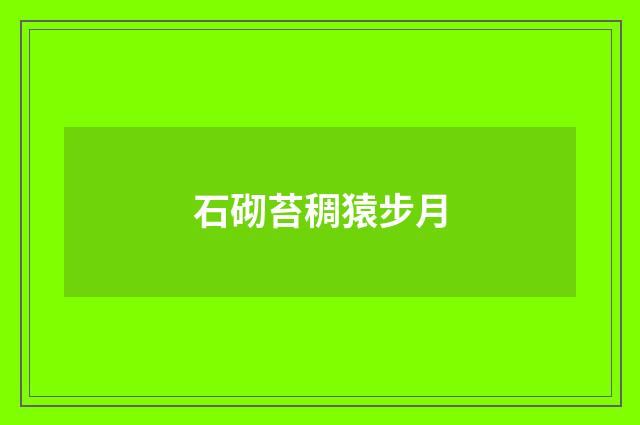 石砌苔稠猿步月