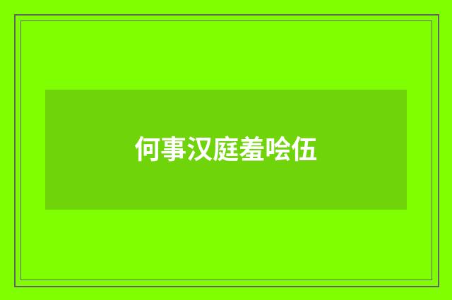 何事汉庭羞哙伍