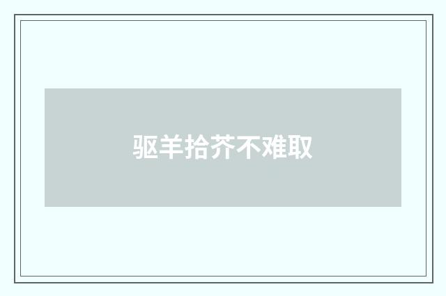 驱羊拾芥不难取
