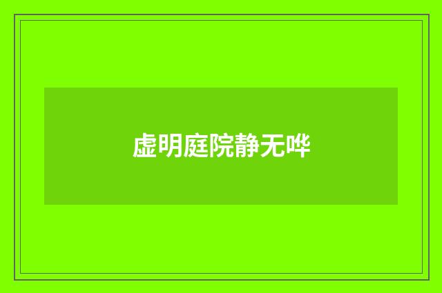 虚明庭院静无哗