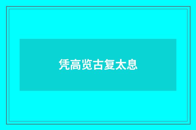 凭高览古复太息