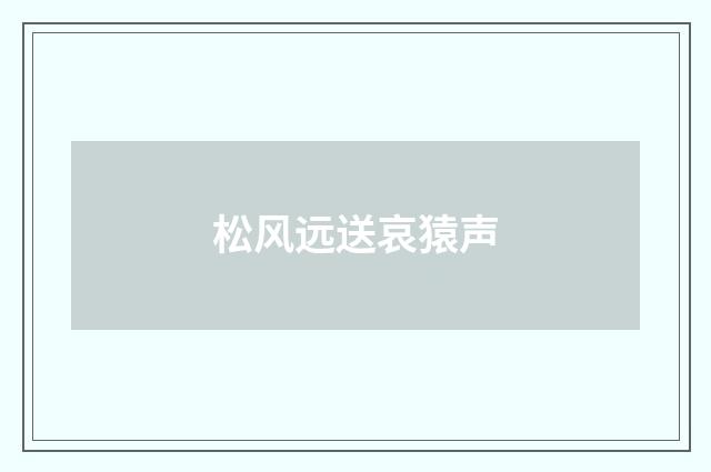 松风远送哀猿声