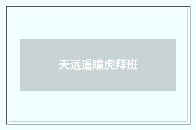 天远遥瞻虎拜班