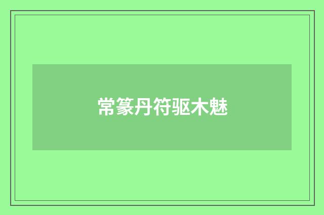 常篆丹符驱木魅