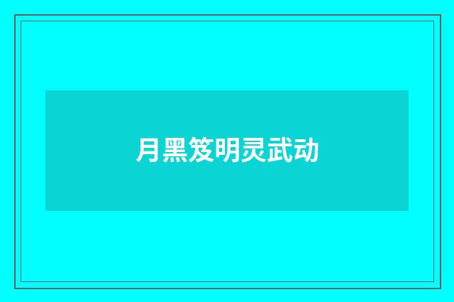 月黑笈明灵武动
