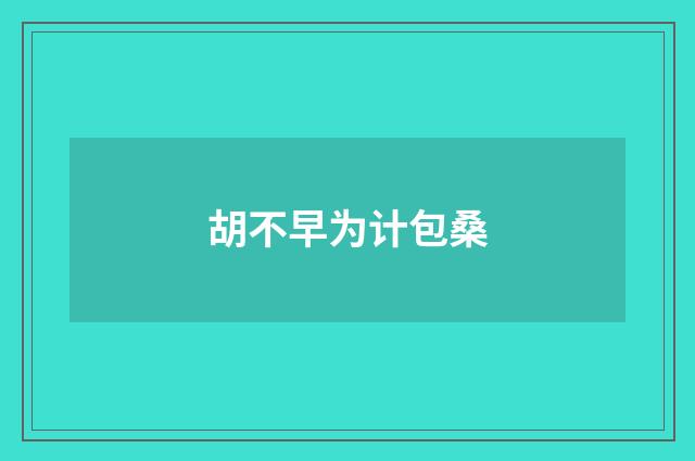 胡不早为计包桑