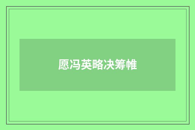 愿冯英略决筹帷