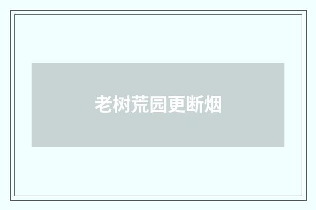老树荒园更断烟