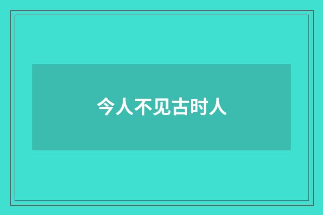 今人不见古时人