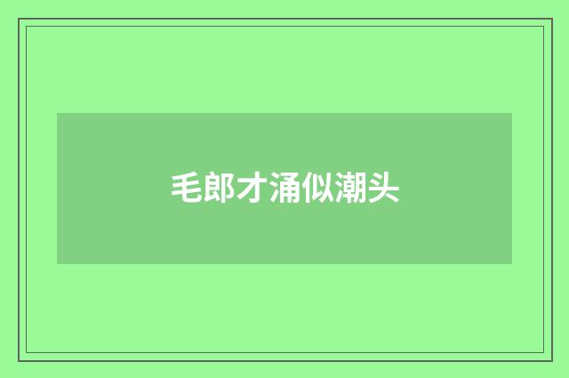 毛郎才涌似潮头