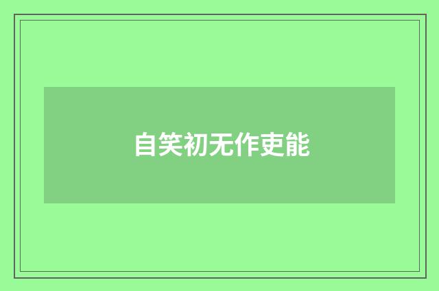 自笑初无作吏能