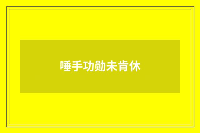 唾手功勋未肯休