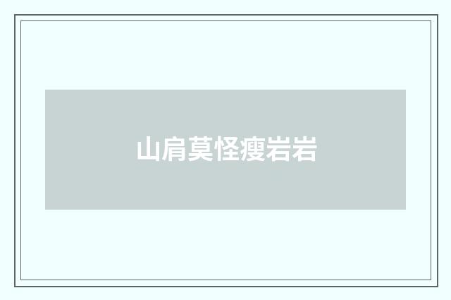 山肩莫怪瘦岩岩