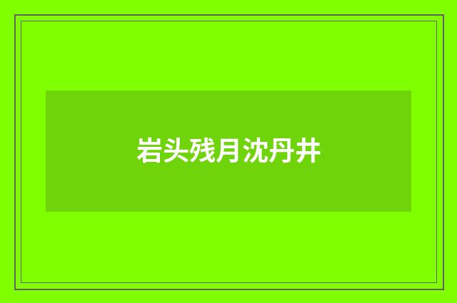 岩头残月沈丹井