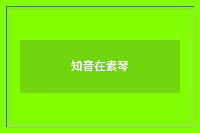 知音在素琴
