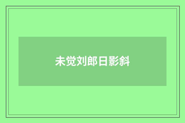 未觉刘郎日影斜