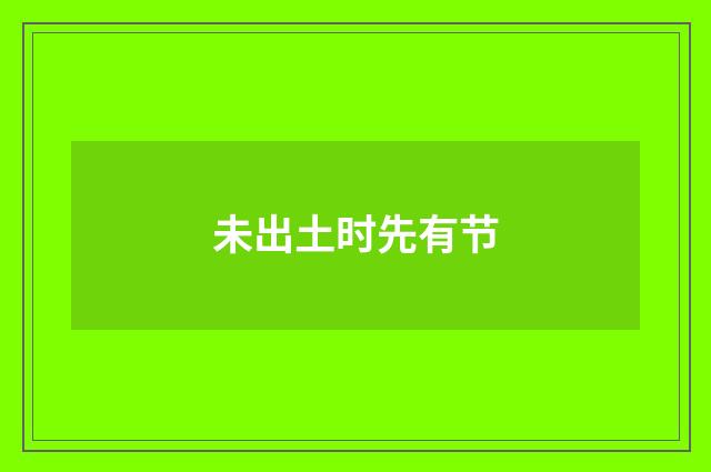 未出土时先有节
