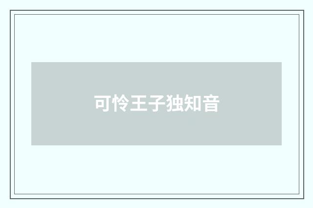 可怜王子独知音