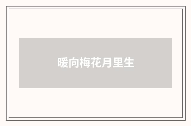 暖向梅花月里生