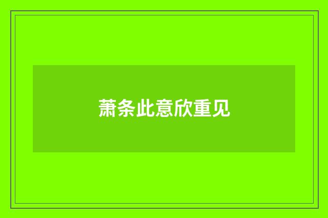 萧条此意欣重见