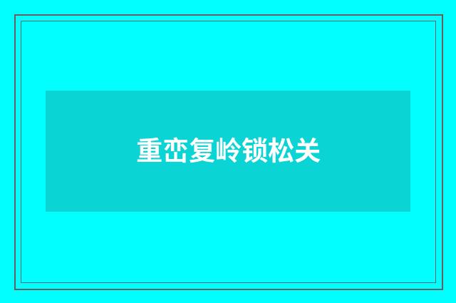 重峦复岭锁松关