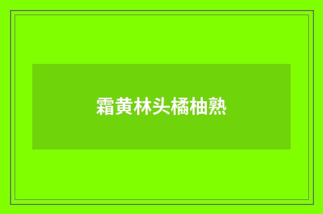 霜黄林头橘柚熟