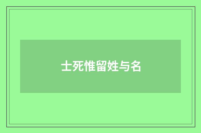 士死惟留姓与名