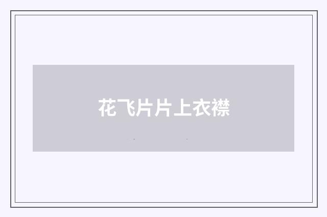 花飞片片上衣襟