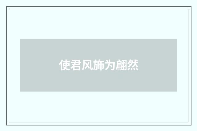 使君风斾为翩然