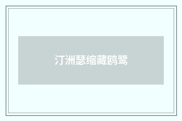 汀洲瑟缩藏鸥鹭